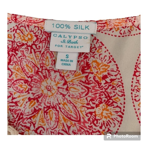 Calypso St Barth 100% Silk Top Size S - Picture 4 of 5